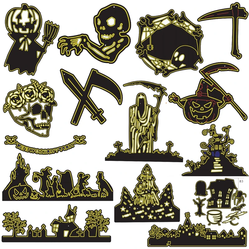 

2019 Halloween Series dies Pumpkin Skull Grim Reaper Metal Cutting Dies for Scrapbooking and Cards Making Paper Craft Dies