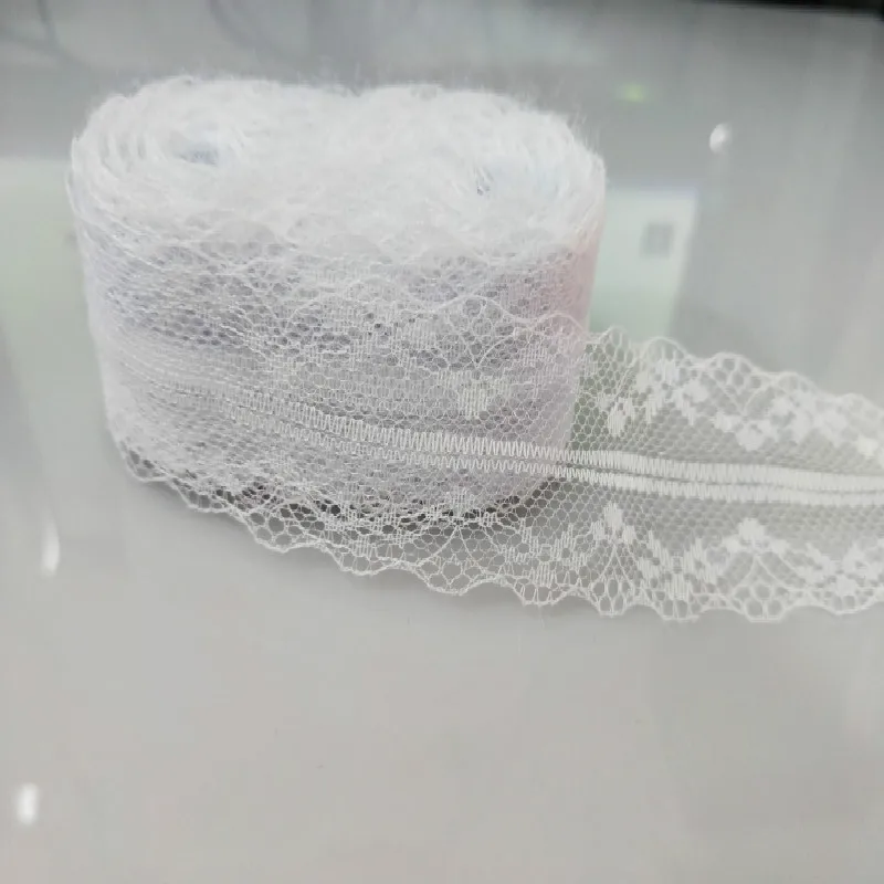 10 Yards Beautiful Lace Ribbon 40MM Wide White Lace Trim Fabric Embroidered Netlace trimmings for sewing accessories Decoration