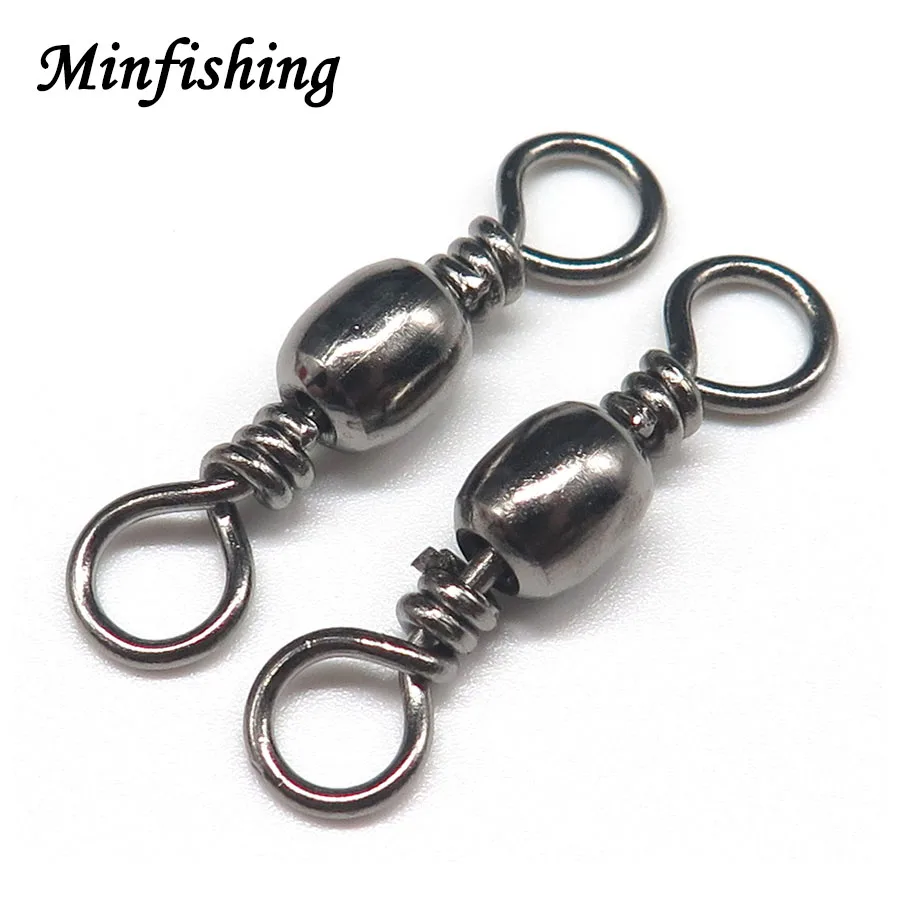 

Minfishing 50pcs/lot Fishing Swivel ZX Barrel Swivel Stainless Steel Sea Fishing Hooks Connector Rolling Swivel for Sea Fishing