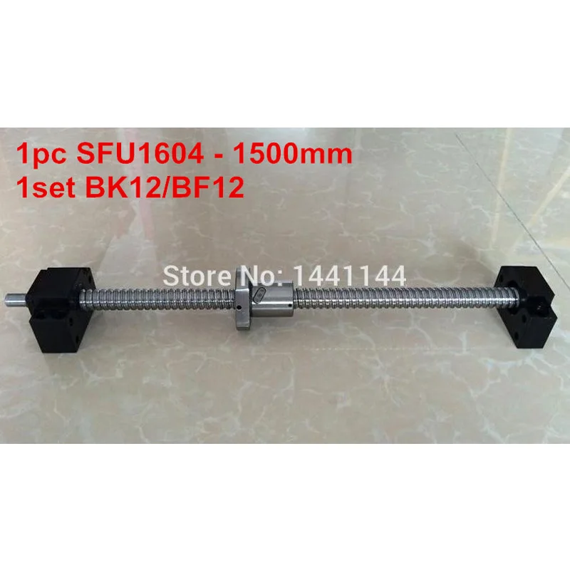 

1pc SFU1604 - 1500mm Ball screw with BK12/BF12 end machined + 1set BK12/BF12 Support CNC part