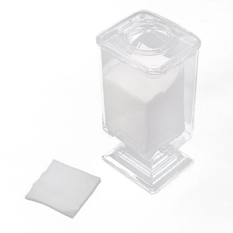 

Makartt 900 pcs Nail Art Makeup Polish Remover Cotton Nail Wipes Pad with Clear Container Case Holder Nail Tools XF0217