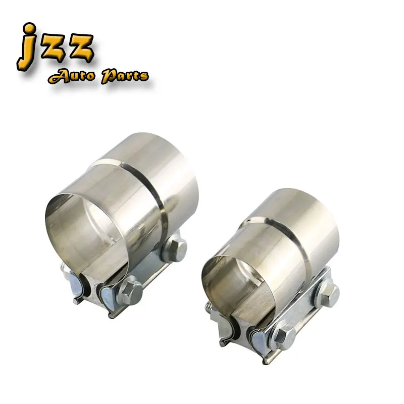 JZZ stainless steel 201 2'' 2.5'' Exhaust Band Clamp Lap Joint Clamps for muffler catback 1mm thickness bolts free shipping