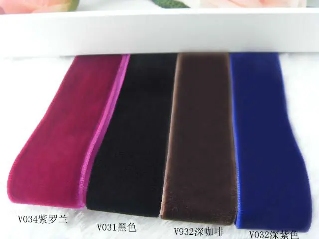 velvet ribbon 5/8 inch ,16mm width, 25yds/roll, many colors, Pink / Red / Blue / Purple / Yellow / White / Black / Brown / Grey