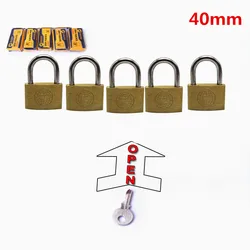 5 pcs 20/30/40/50mm padlocks open by same keys Copper locks padlock for wood door key alike lock Free shipping