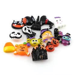10 piezas escoba caballo calabaza nube WitchResin Flatback cabujón Kawaii DIY artesanía de resina decoración miniatura resina Festival para bricolaje