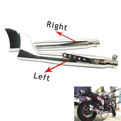 Left Right Side Motorcycle Exhaust Pipe Universal Fish Tail For Bobbers Racing Bike Chopper Cafe Racer Vintage Silencer