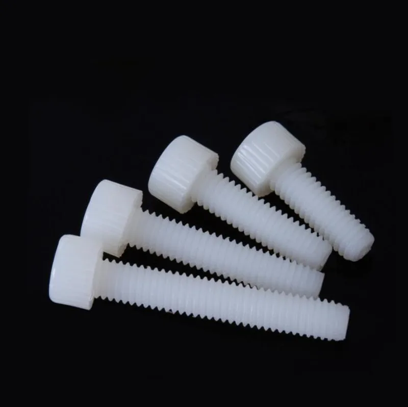 DIN912 Nylon Hex socket head cap screws M3 M4 M5 Knurled Hexagon Bolt Plastic Cup Head Screw L*5/6/8/10/12/15/20/25mm