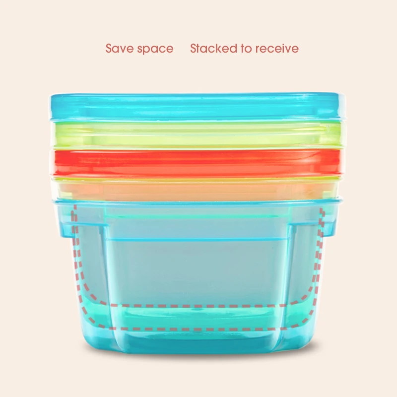 Reusable 150ML 3PCS multifunctional Baby food storage set Portable fresh box Breast Milk/Fruit/Juice/Snack/Breast Milk Storage