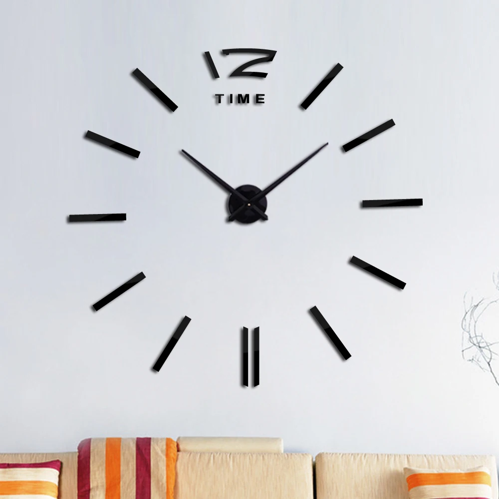 

New 3d House Clock Wall Clock Design Acrylic Mirror Clocks Stickers accessories Decorative Living room