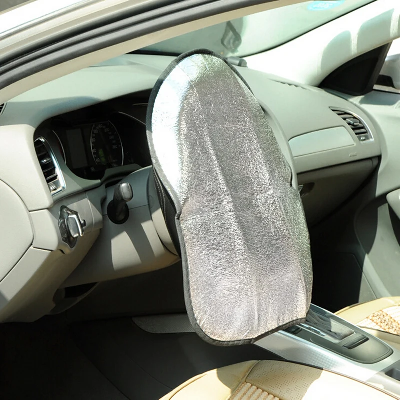 Double Thicken Car Steering Wheel Sun Shade Cover Sunshade Aluminum Foil Anti Hot Automotive Accessories