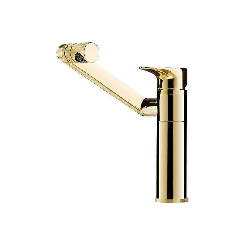 

Vidric golden Solid Brass Deck Mounted Kitchen Faucet hot&cold Mixer Tap 360 Rotated basin Faucet Lucky Cat Faucet