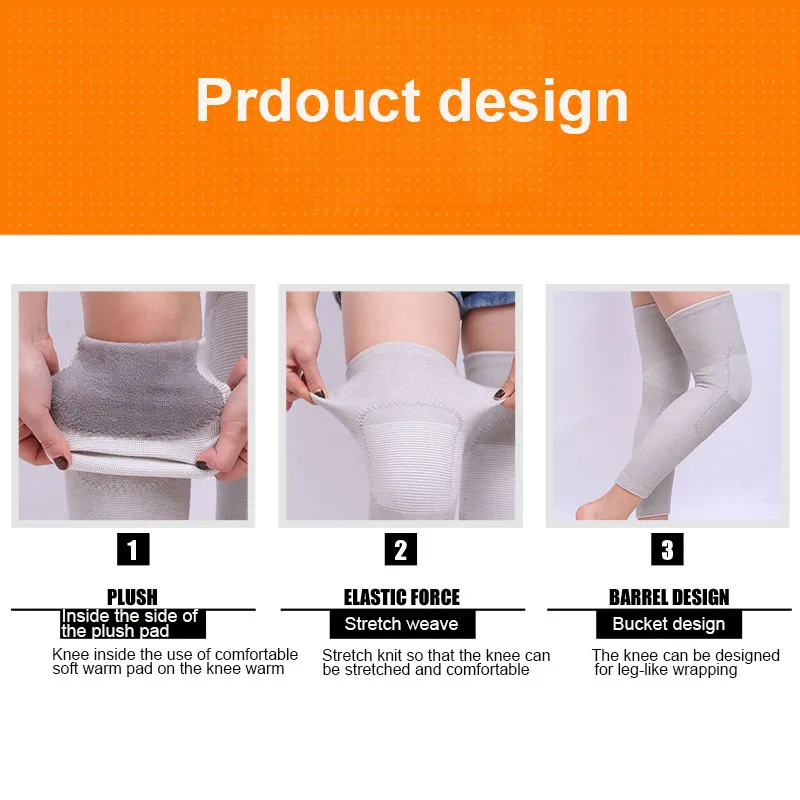 AOLOKES 1Pair Knee Support Brace Leg Arthritis Injury Gym Sleeve Elasticated Bandage Pad Warm Knee Pads for Winter