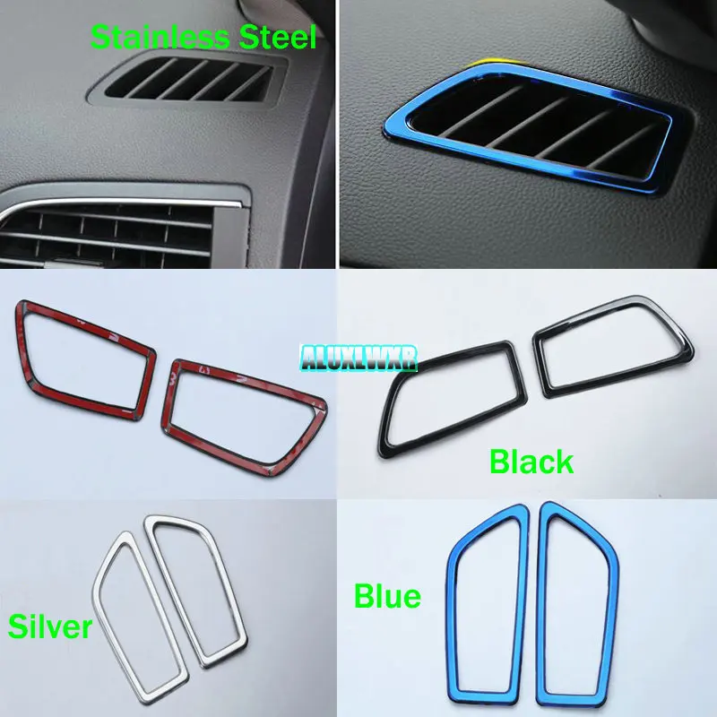 Instrument Panel Outlet Decorative Cover Trim Accessories Stainless Steel for Renault Koleos Samsung QM6 2017 2018 2019