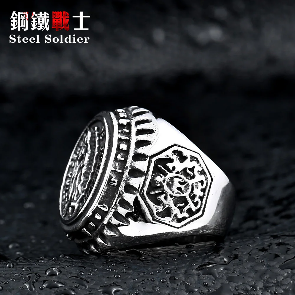 Steel soldier amiable Blessed Virgin Mary ring Judaism and Christianity religion jewelry drop ship