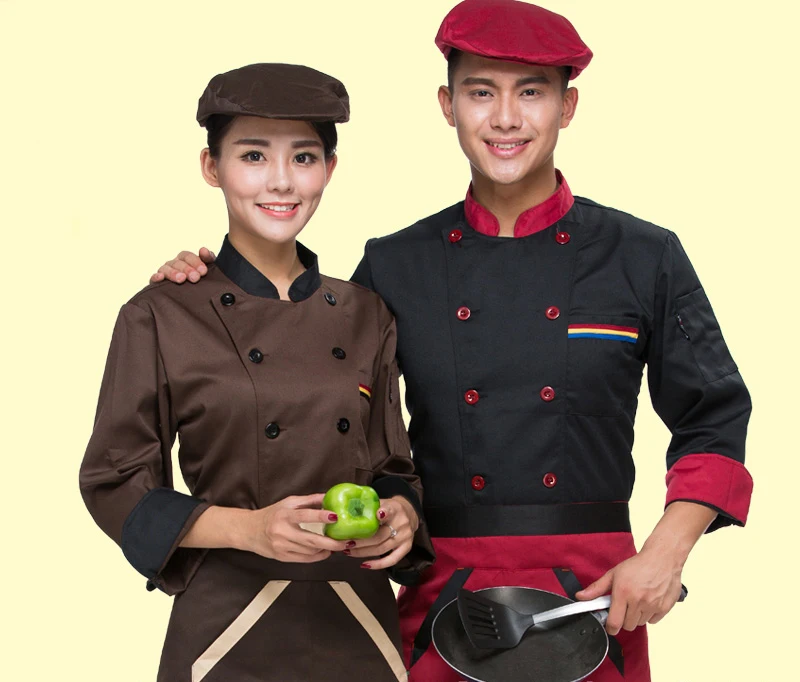 Cooking uniforms long - sleeved suits hotel restaurant Houchu clothing catering services staff clothes autumn and winter clothes