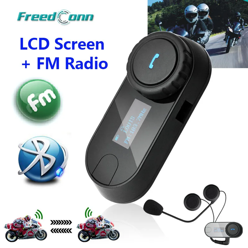 

2021 New Updated Version!! Motorcycle Motorbike BT Bluetooth Multi Interphone Headset Helmet Intercom T-COM LCD Screen FM Radio