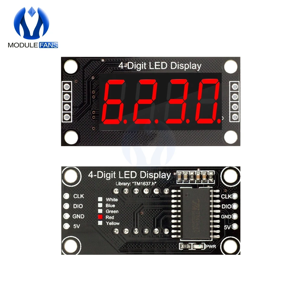 0.36" 0.36inch 0.36 Inch TM1637 7 Segments Digital Display Tube 4-Digit LED  Module Board For Arduino Red Color