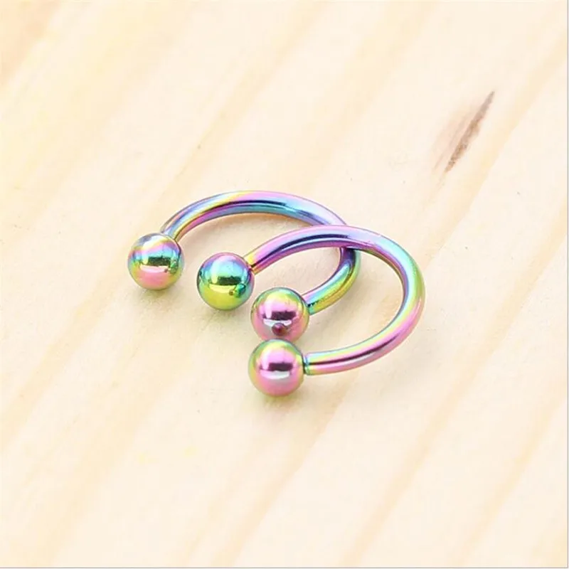 Labret Nose Rings 316L Stainless Steel Body Jewelry IP Plating No Fade Allergy Free 6MM 8MM 10MM