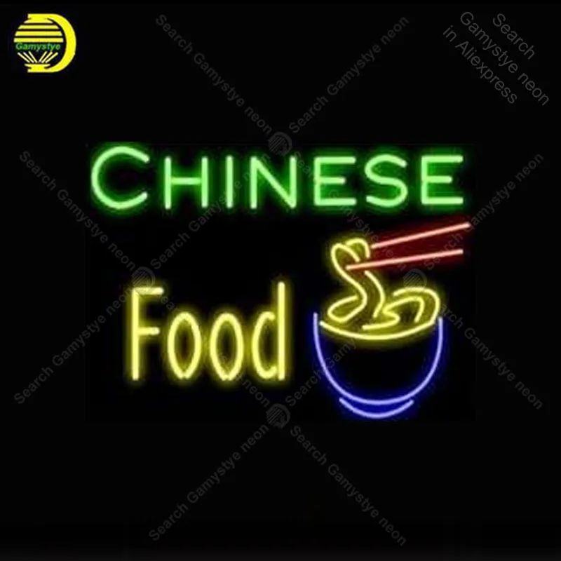 

Neon Sign for Chinese Food Bowl Low Voltage Neon Tube sign real glass handcraft Decor windows Neon light sign Letrero Trade mark