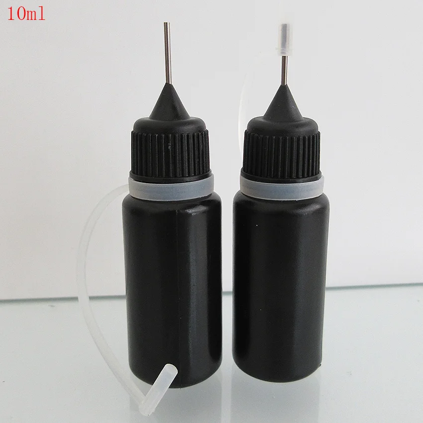 10pcs10ML Black Needle Bottle,Electronic Cigarette Accessories,Smoking oil Tool,Dropper Bottle with Needle for Vape,Squeezable