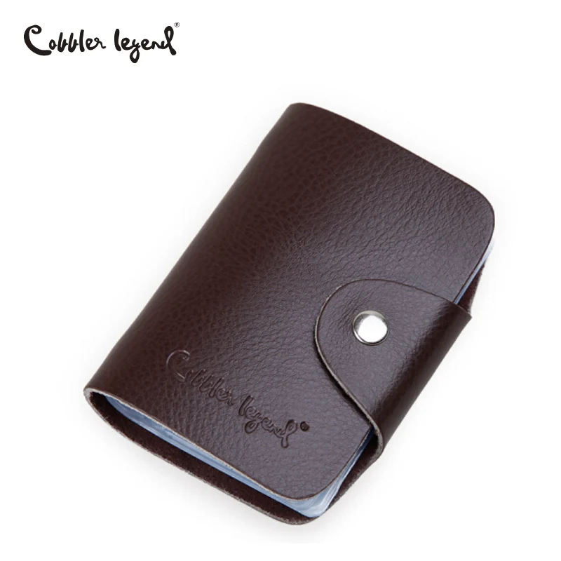 Cobbler Legend 26 Slots Genuine Leather Business Credit Card Holder Bank Unisex Clutch ID Card Holders 2019 Women Purse Bag