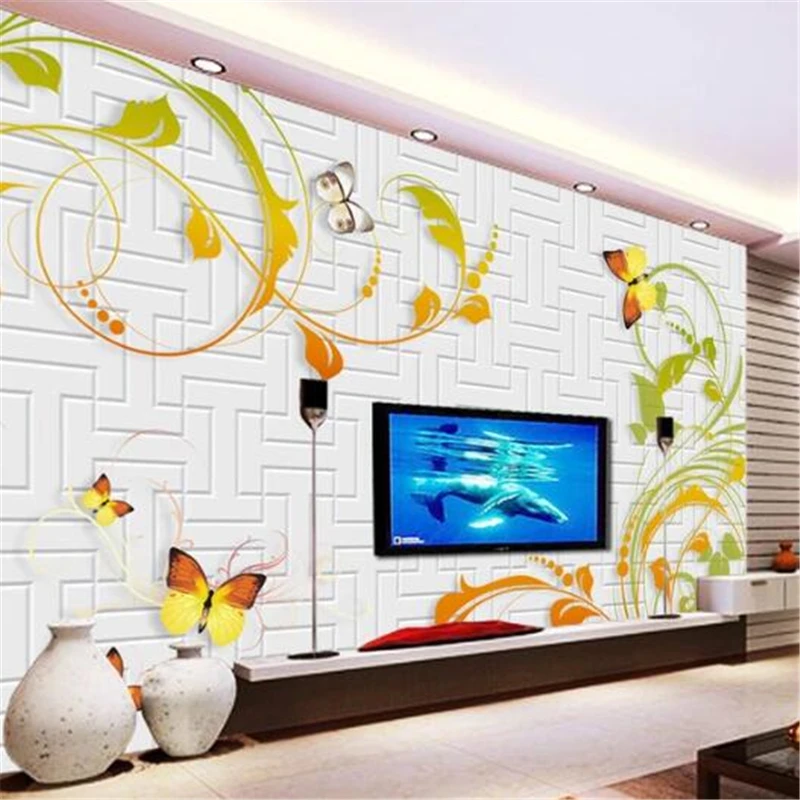 

wellyu papel de parede 3d embossed magnolia butterfly modern minimalist TV background wall wall papers home decor behang