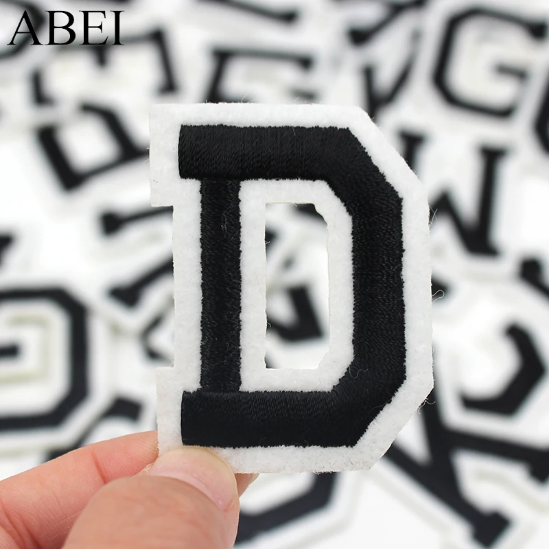 1PC A-Z  English Alphabet Letters Patches Embroidered Iron On Patch For Clothing Badge Paste For Clothes Bag Pant Sewing Jeans