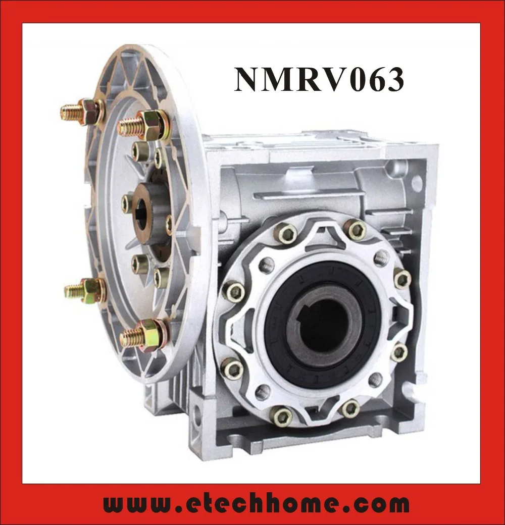 5:1 - 100 :1 RV63 Worm Gear Reducer NMRV063 14mm 19mm 24mm Input hole For 0.25-1.5KW Motor