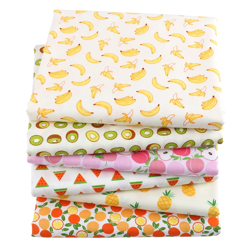 Nanchuang 6Pcs/Lot Fruit Series Cotton Fabric Patchwork Cloth For Quilting Tissue Needlework Materials For Baby&Children 20x25cm