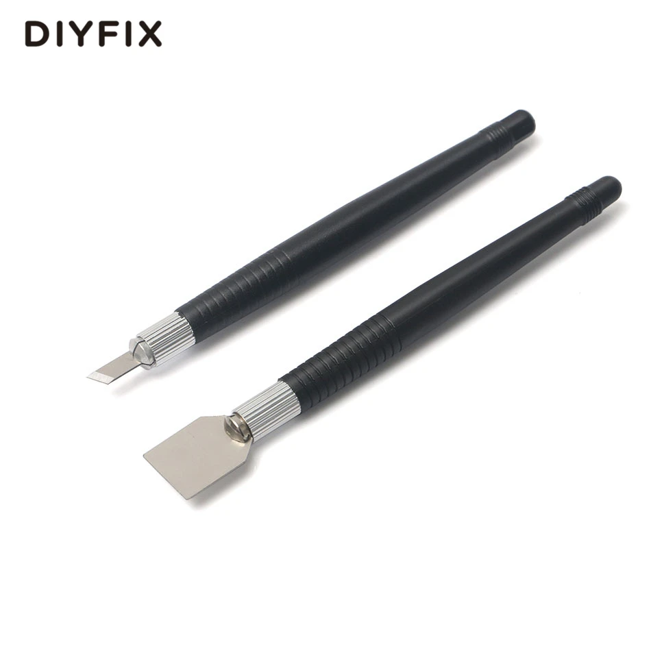 DIYFIX 2 قطعة القصدير مكشطة اللحيم لصق كشط سكين مجموعة ل PCB بغا إصلاح تنظيف أداة