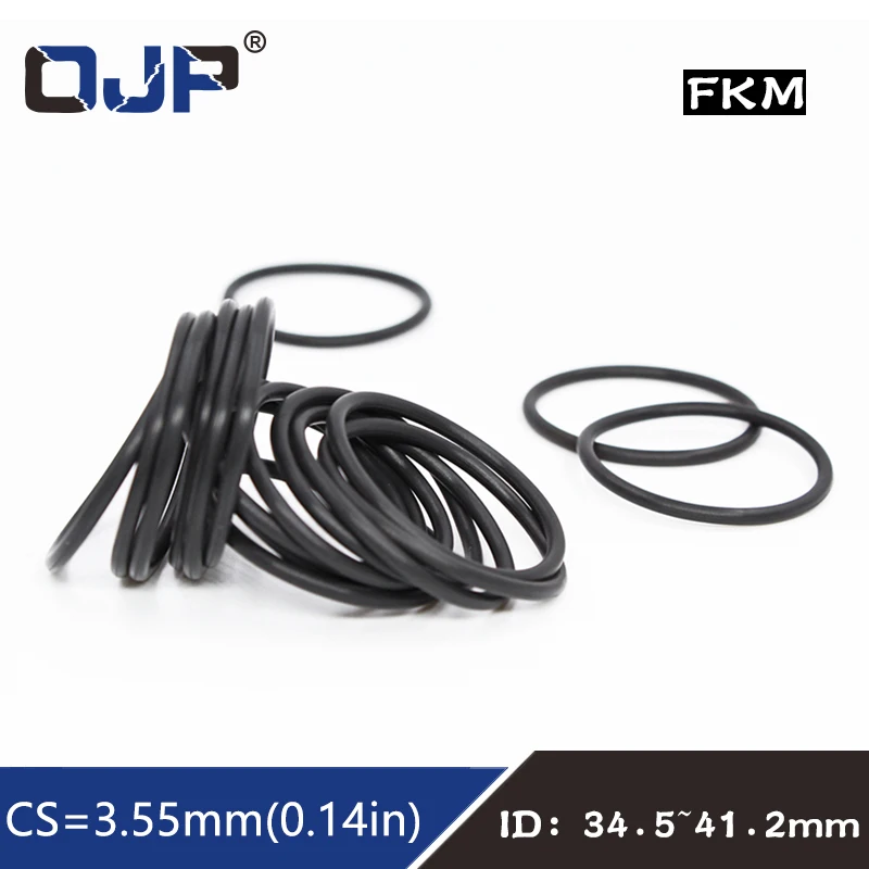 

5PC/Lot Fluorine rubber Ring FKM O-ring Seal CS3.55mm ID34.5/35.5/36.5/37.5/38.7/40/41.2mm O Ring Gasket Oil Ring Fuel Sealing