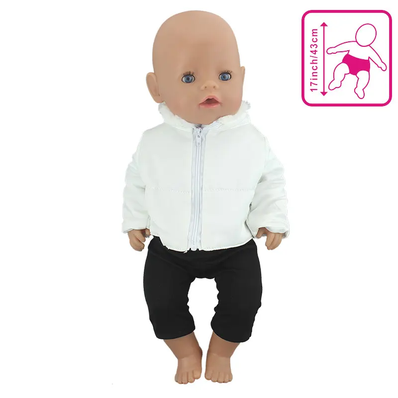 

Hot Sale Doll Clothes Suit Fit for 43cm Doll Warm Jackets+Pants 17Inch Doll Accessories Children Best Gift