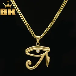 Male The New Style Stainless steel Pharaoh Of Egypt The Patron Saint Of The Eye Of Horus Amulet God Eye Pendant