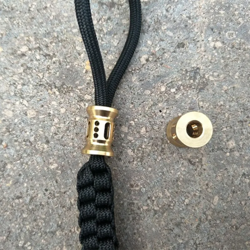 1PC Retro Brass Copper Oxide EDC Paracord Beads Umbrella Rope Cord Lanyard Pendants Knife Beads Can Be Installed Tritium Tube