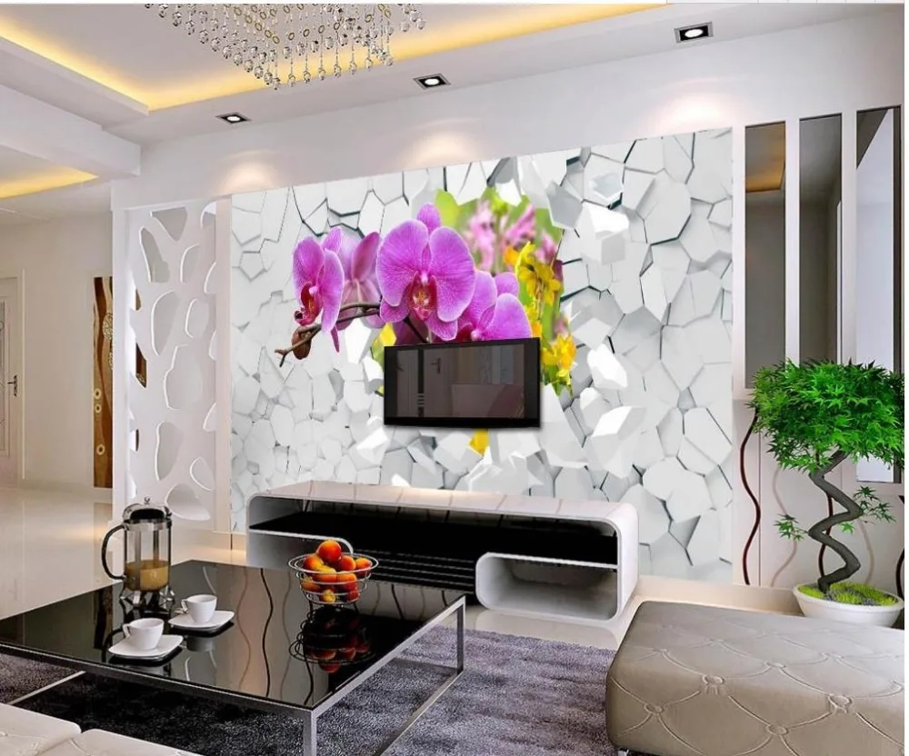 

3d wallpaper for room Home Decoration 3d Background wall brick flower custom 3d photo wallpaper