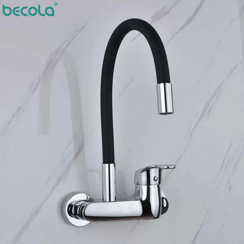 Becola-Chrome Kitchen Sink Mixer Tap, 360 rotação, água fria e quente, Power Swivel, Single Handle, BR-9108