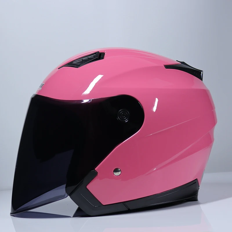 Brand Jiekai motorcycle helmet Four season unisex electric Scooter motos half helmets double visor