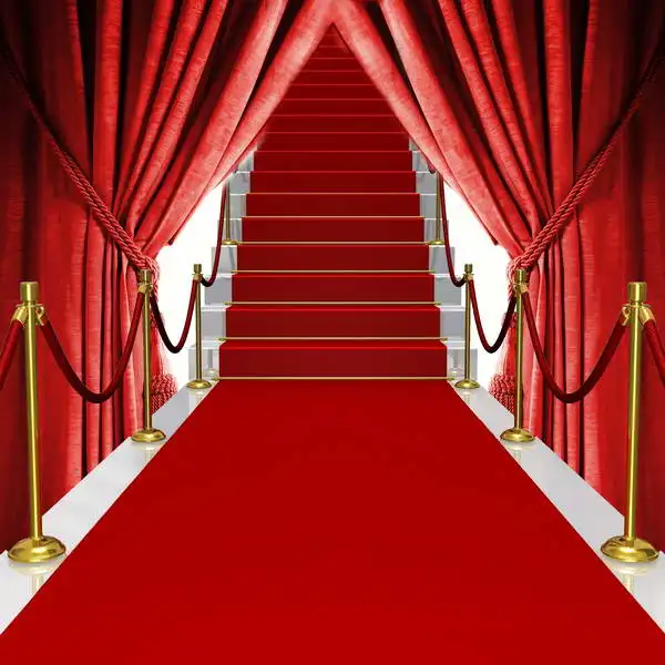 10x10ft  Great Show Red Carpet Entrance Steps Curtain Seamless Washable Wrinkle Free Photo Background Backdrop Polyester Fabric