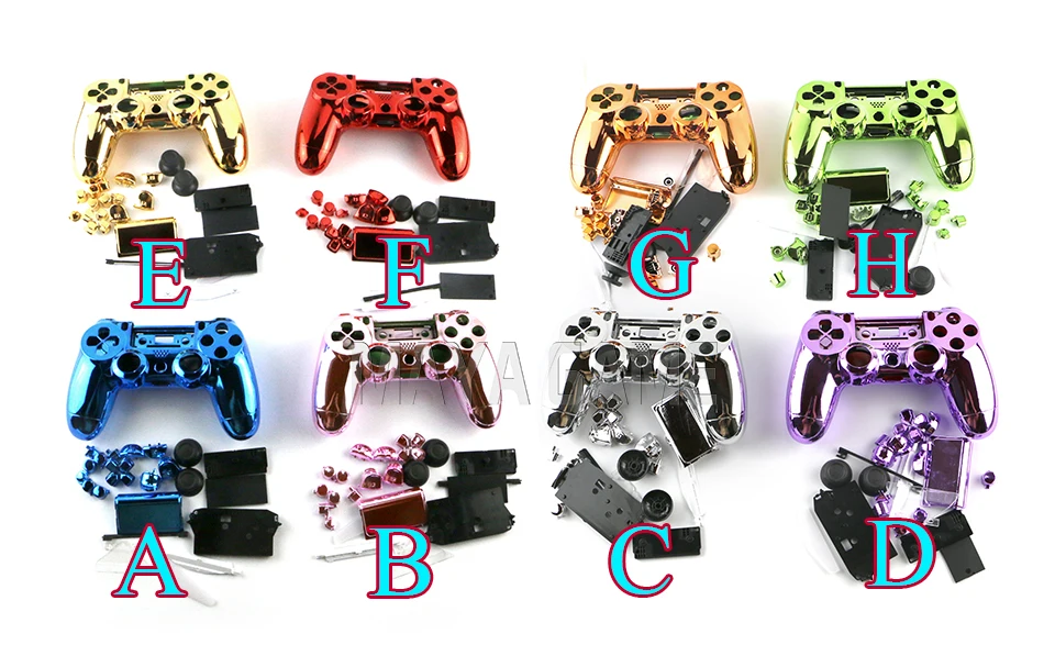 OCGAME 10sets/lot Colorful Chrome Controller Handle Shell Housing Cover For Sony Playstation 4 for PS4 Controller Shell