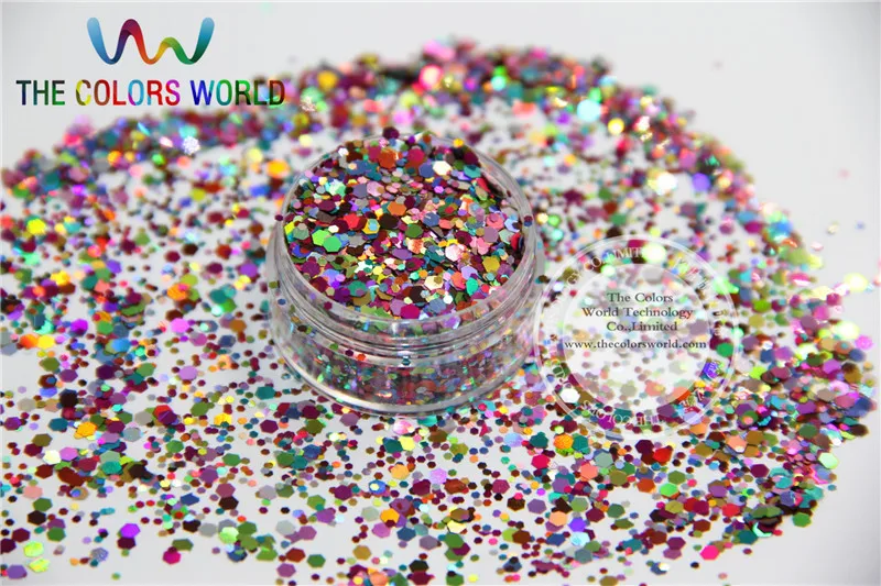 

AL21-93 Mix laser holographic Glitter Hexgon paillette for nail and DIY decoration