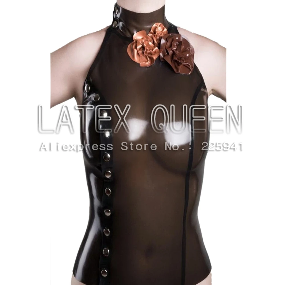 

Roses rubber latex tops shirt