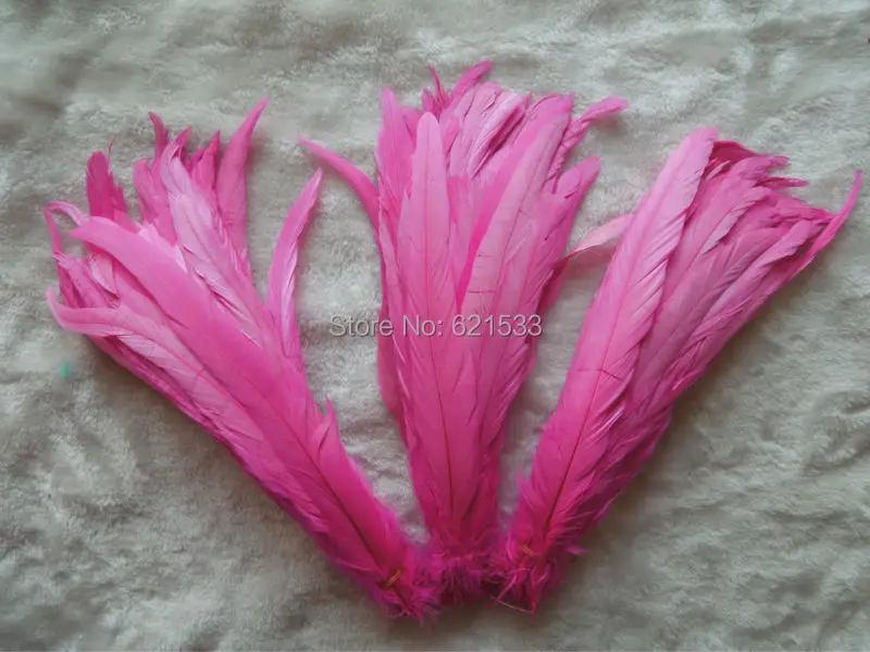 50pcs/lot!12-14inches 30-35cm Peach Pink Natural Bleach and Dyed Coque Tails Wholesale Feathers,high quality