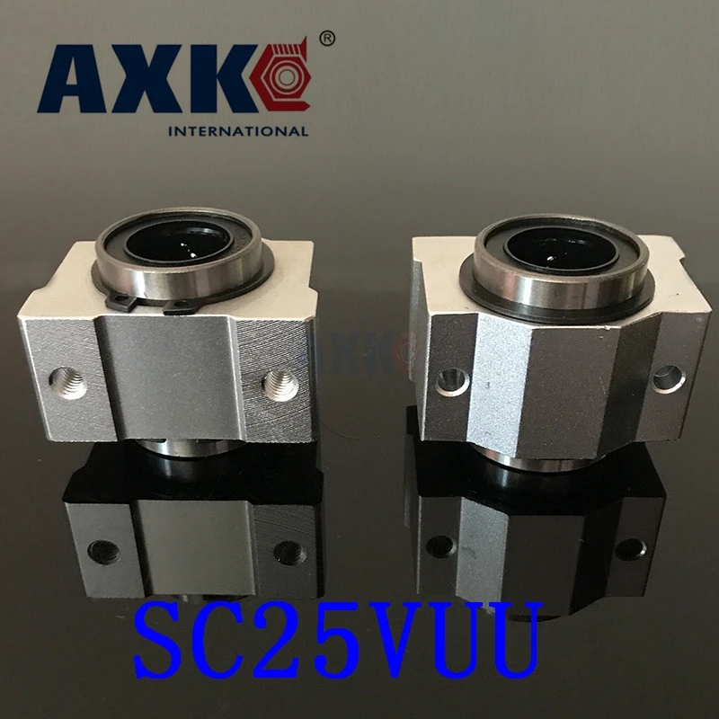 Cnc Router Parts 2pcs Sc25vuu Scv25uu Sc25v 25mm Linear Bearing Block Housing With Lm25uu Linearlager Inside For Shaft Rail