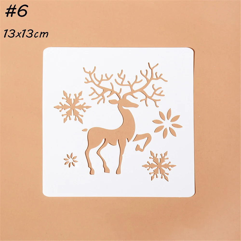 Christmas Deer & Snowflake Layering Stencils For Walls Painting Scrapbooking Stamp Album Decor Embossing Card Painting Template