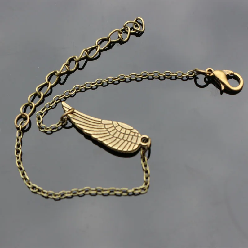 1Pcs Silver/Bronze Color Charm Angel Wings Shape Bracelets Bangle Vintage Silver Plated Bracelet Fashion Jewelry