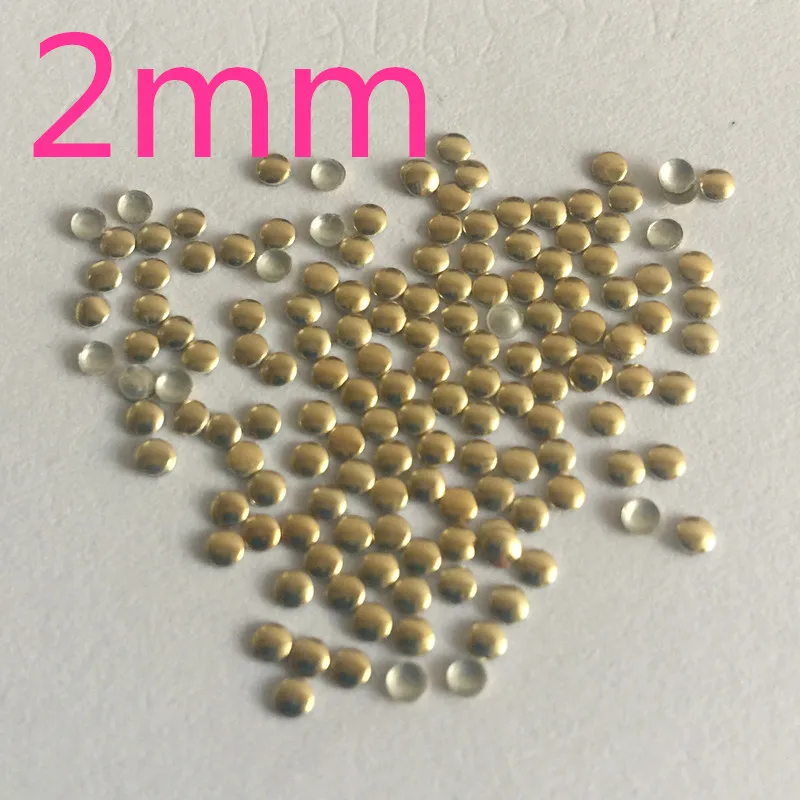 1000pcs/lot New 2*2mm Gold Round FlatbackRound Metal Studs Iron-on hotfix rhinestuds heat transfer For T shirt,Garment Use