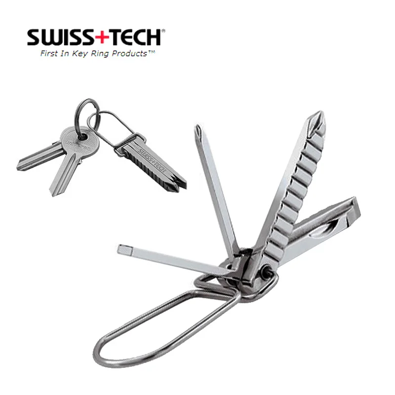 1PC Swiss EDC Tech 4-in-1 Multitool Folding Phillips Screwdriver Outdoor Tool Camping Gear Kit Mini Fix Survival Steel Keychain