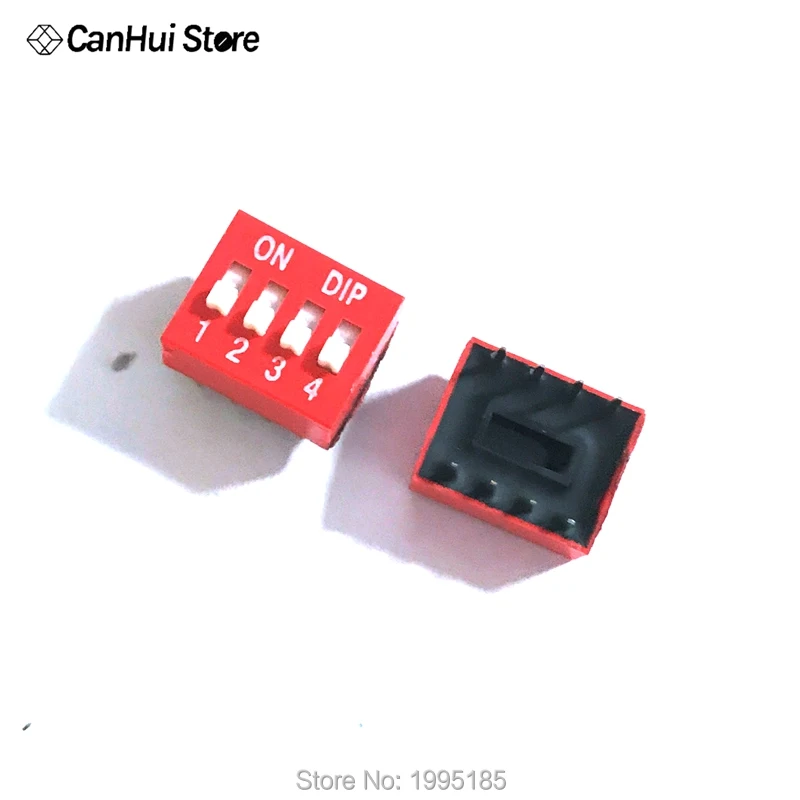 10pcs Slide Type Switch Module 1 2 3 4 5 6 7 8 PIN 2.54mm Position Way DIP Red Pitch Toggle Switch Red Snap Switch Dial Switch