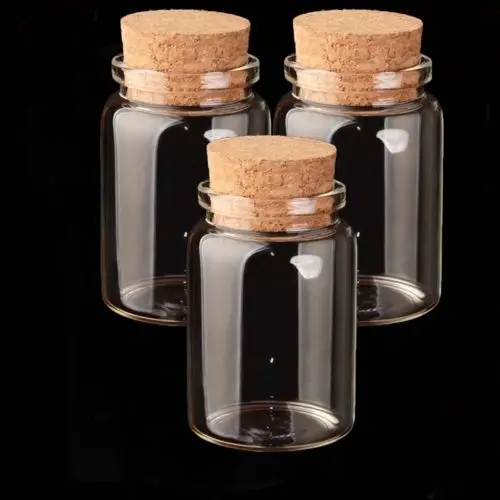 5Pcs Gift Wishing Bottle Tiny Small Clear Cork Vials Glass Bottles Wedding Holiday Favour 50ML 80ML 100ML 150ML