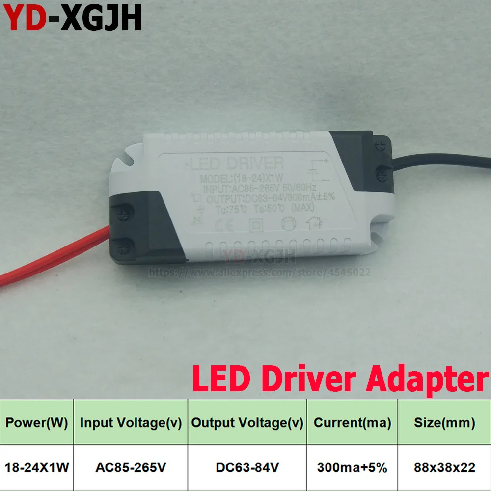 2PCS 220V LED Constant Current Driver 4-7 8-12 12-18 18-24 25-36X1W Power Supply Output 300mA 240mA External For LED Downlight